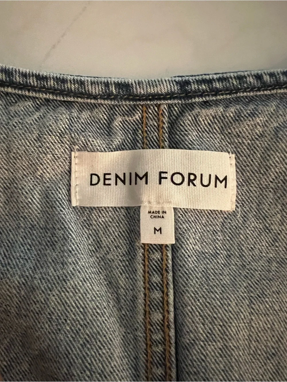 Aritzia Denim Forum Washed Blue Denim Button-Up Vest - Picture 3 of 4